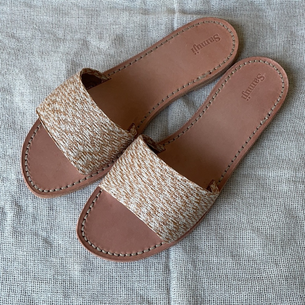 Samuji Leather Slide Sandles Size 40 NWOT New - Picture 6 of 12